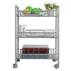 3/4 Tiers Slim Kitchen Trolley Cart Metal Storage Rack Tray Shelf Rolling Wheel