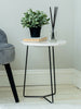 Solid Marble Side Table - Black Legs