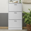 3 Drawer Shoe Cabinet Storage Rack Hallway Cupboard Stand Unit Wooden Footwear