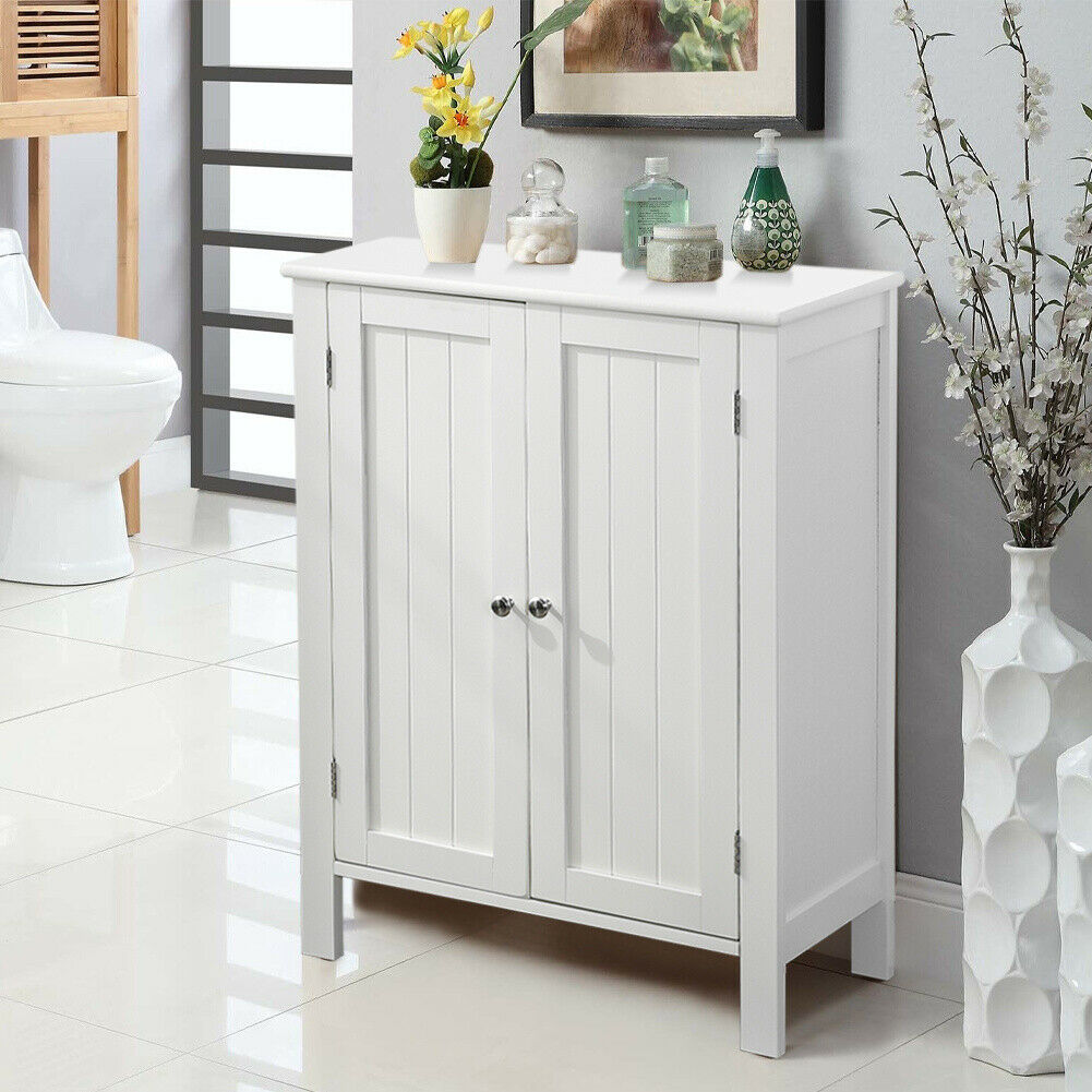 Modern White Sideboard 2 Door 3 Shelves Cabinet Cupboard Unit Storage Furniture
