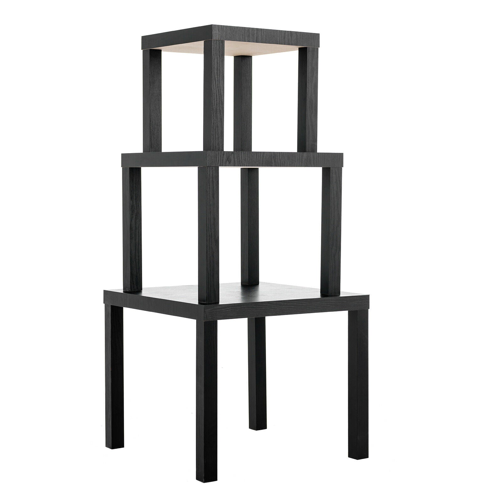 Nest of 3 Coffee Table Side Nested Table Living Room Furniture Black