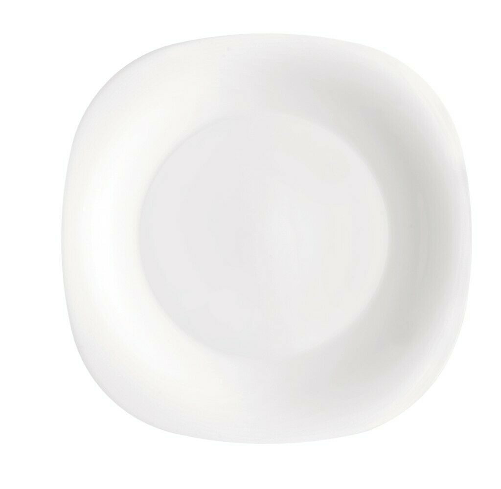 Bormioli Parma 18pc Square Dinner Service Set Opal Glass Dinnerware Dining Plate