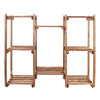 Premium Wood Plant Stand Carbonized 8 Tiered Corner Plant Rack Garden Tall Shelf