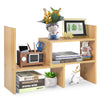 DIY Wooden Desktop Bookshelf Adjustable Desk Storage Rack Organizer Home Office