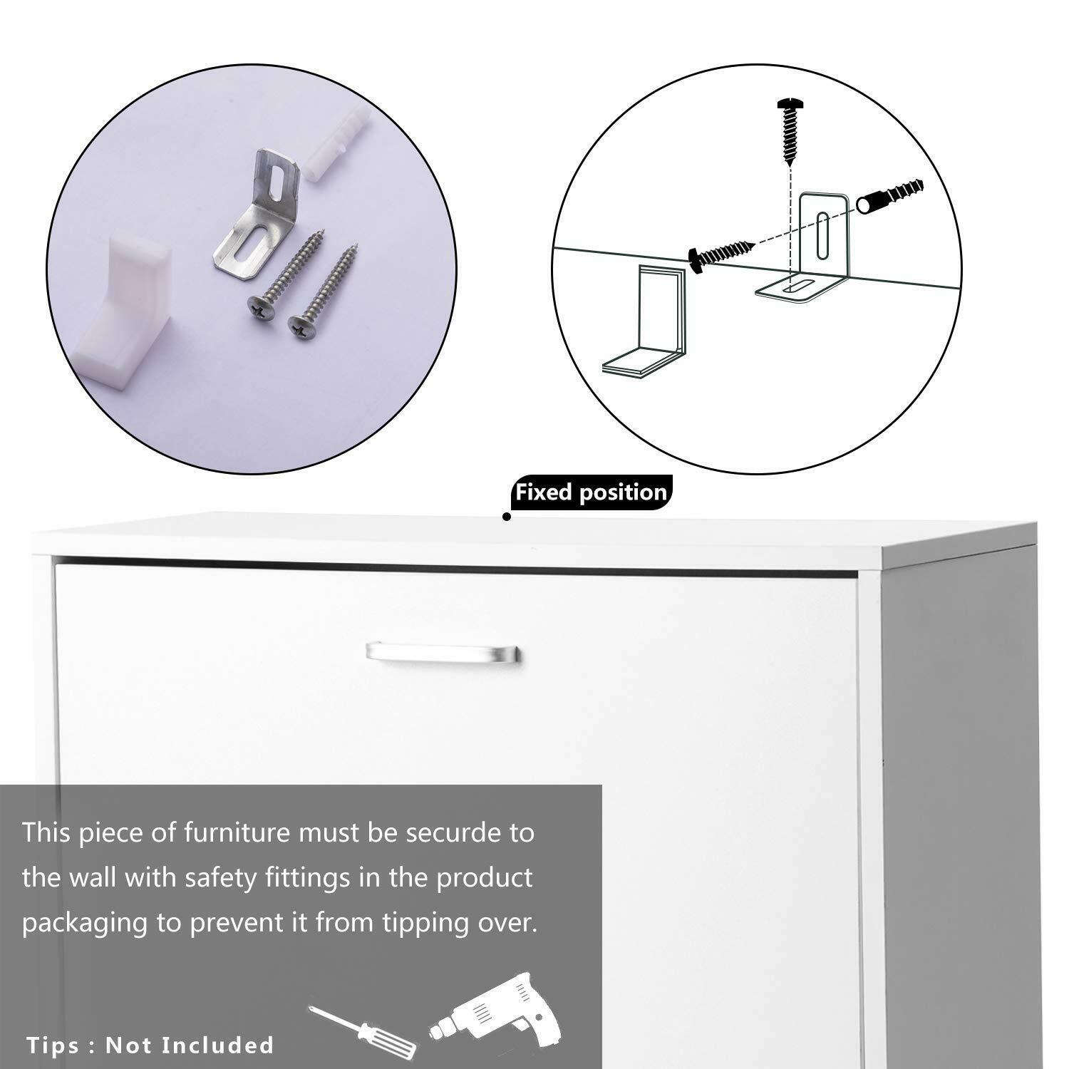 Shoe Cabinet Storage Cupboard Footwear Stand Rack 3 Drawer Unit Organiser Chic