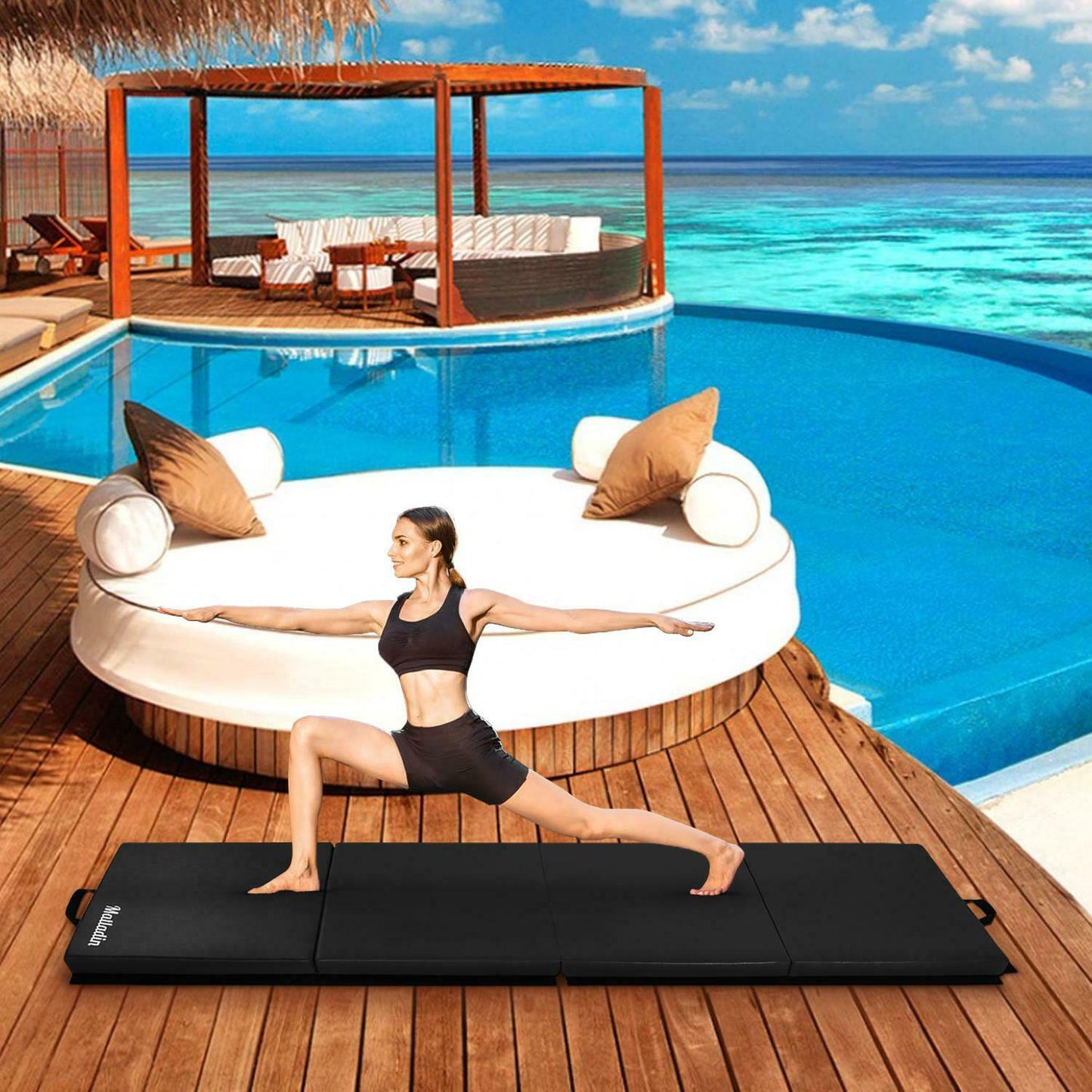 4-Folding Gymnastics Mats Yoga Mat Gym Exercise Workout Fitness Foam Mats UK