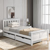 2 Drawers 4ft 3ft Double Single Wooden Solid White Pine Kids Storage Bed Frame