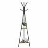 Tall Coat Stand 9 Hooks Clothes Storage Shelves Hat Freestanding Hallway Bedroom