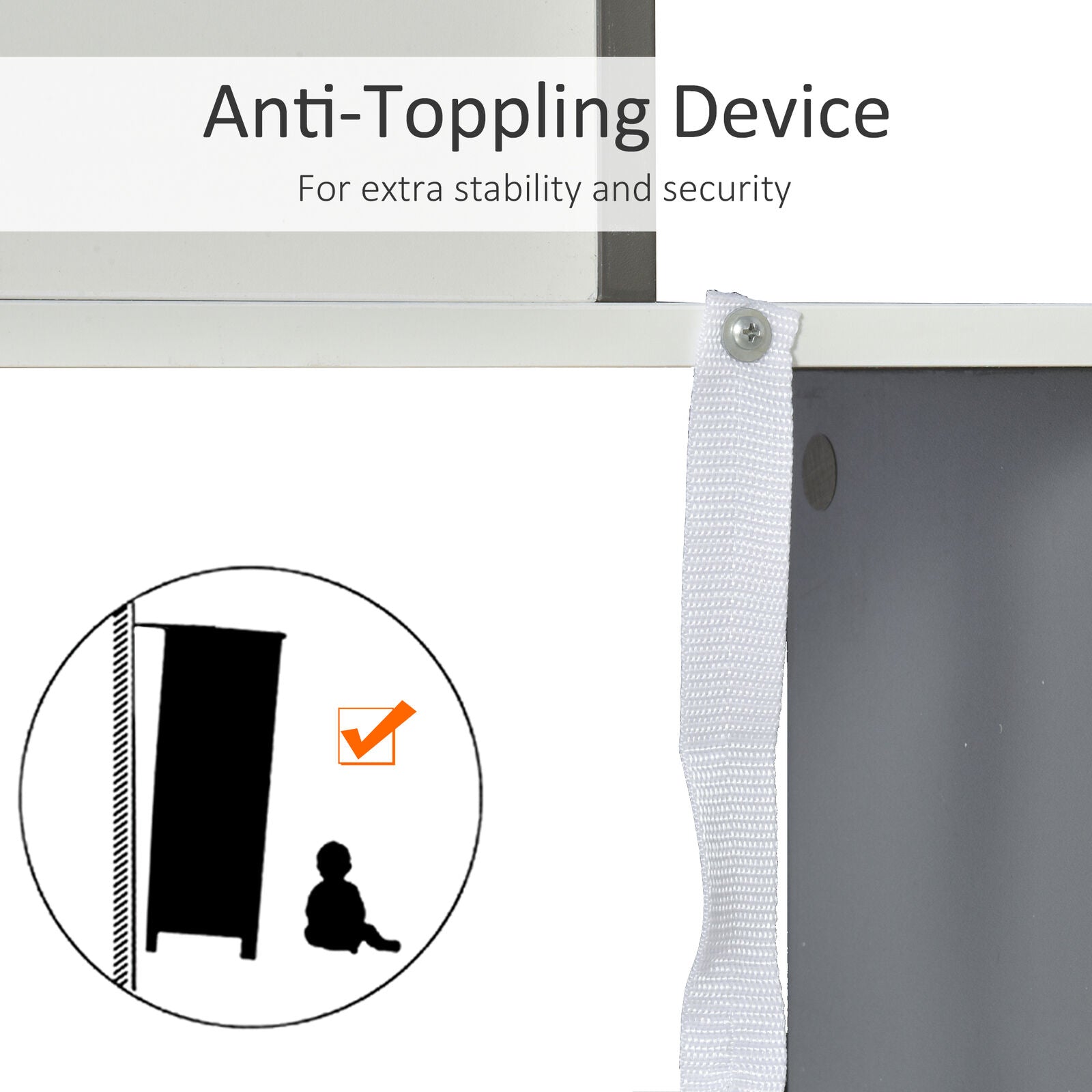 3-Tier 8-Cube Home Office Display Unit Bookcase Shelving Anti-Tip Straps