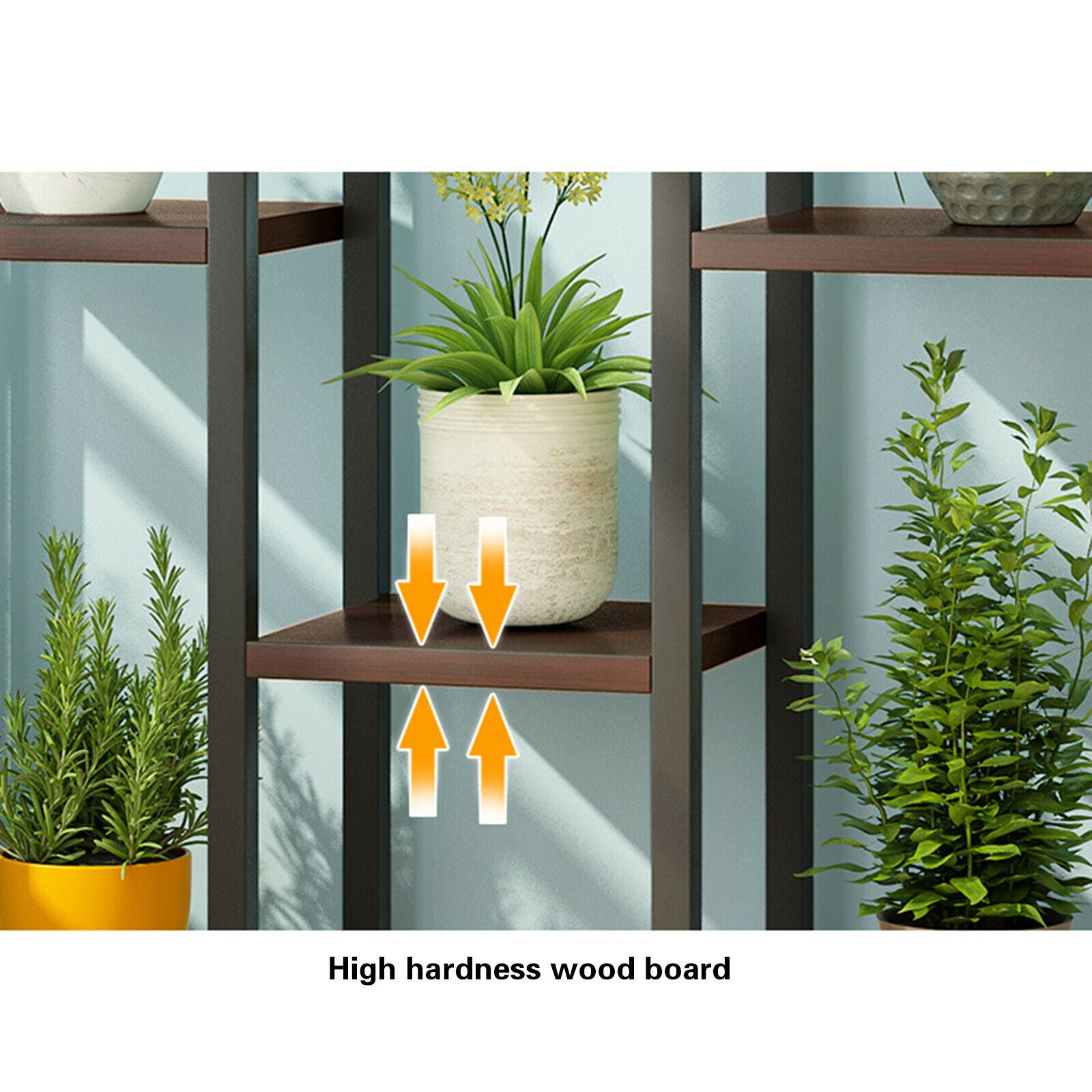 4 Tier Black Metal Ladder Book Shelf Stand Plant Flower Display Shelving Rack