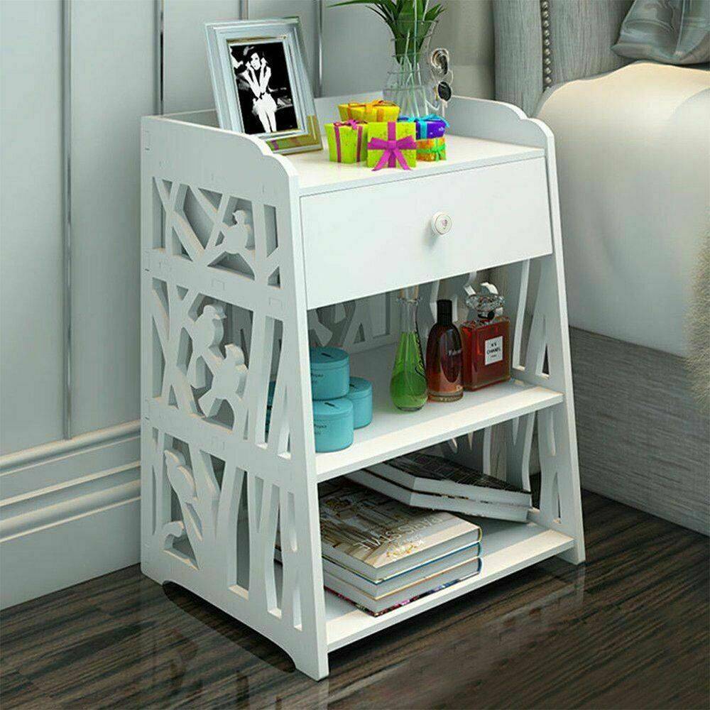 Bedside Tables Cabinet Drawer Night Stand Storage Furniture Shelf Cupboard UK