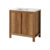 Bathroom Vanity Unit 800mm 80cm Floor Standing Sink Cabinet & Basin Classic Oak