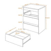 3 Drawer End Table Black Bedside Drawer Wood Nightstand Side Table for Bedroom