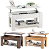 2 Tier Coffee Table With Lift Up Top Wood Living Room Sofa Table Storage Shelf