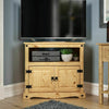 Corona Corner TV Unit Mexican Solid Waxed Pine Entertainment Cabinet Furniture