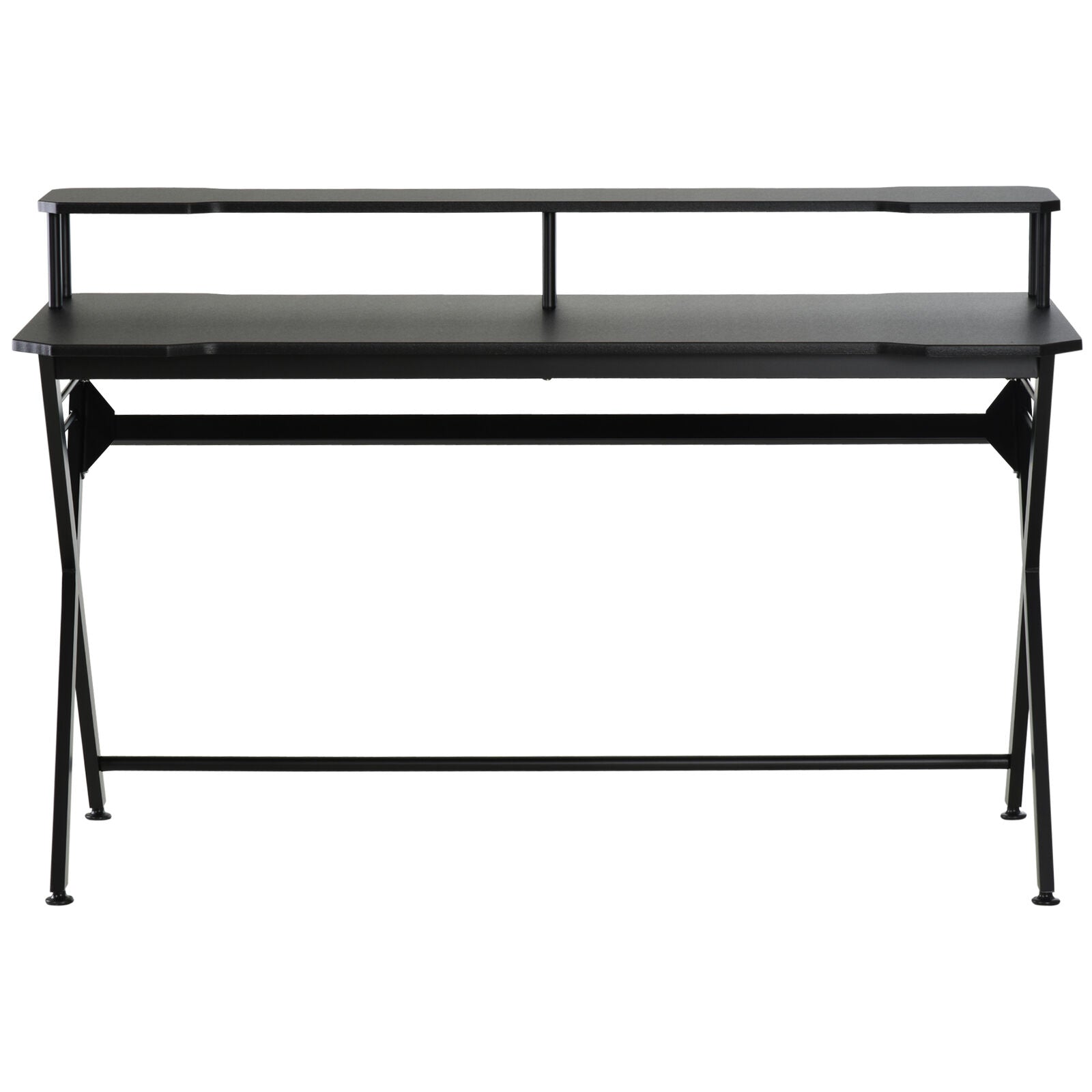 Gaming Computer Desk Writing Table w/ Headphone Hook Curved Front
