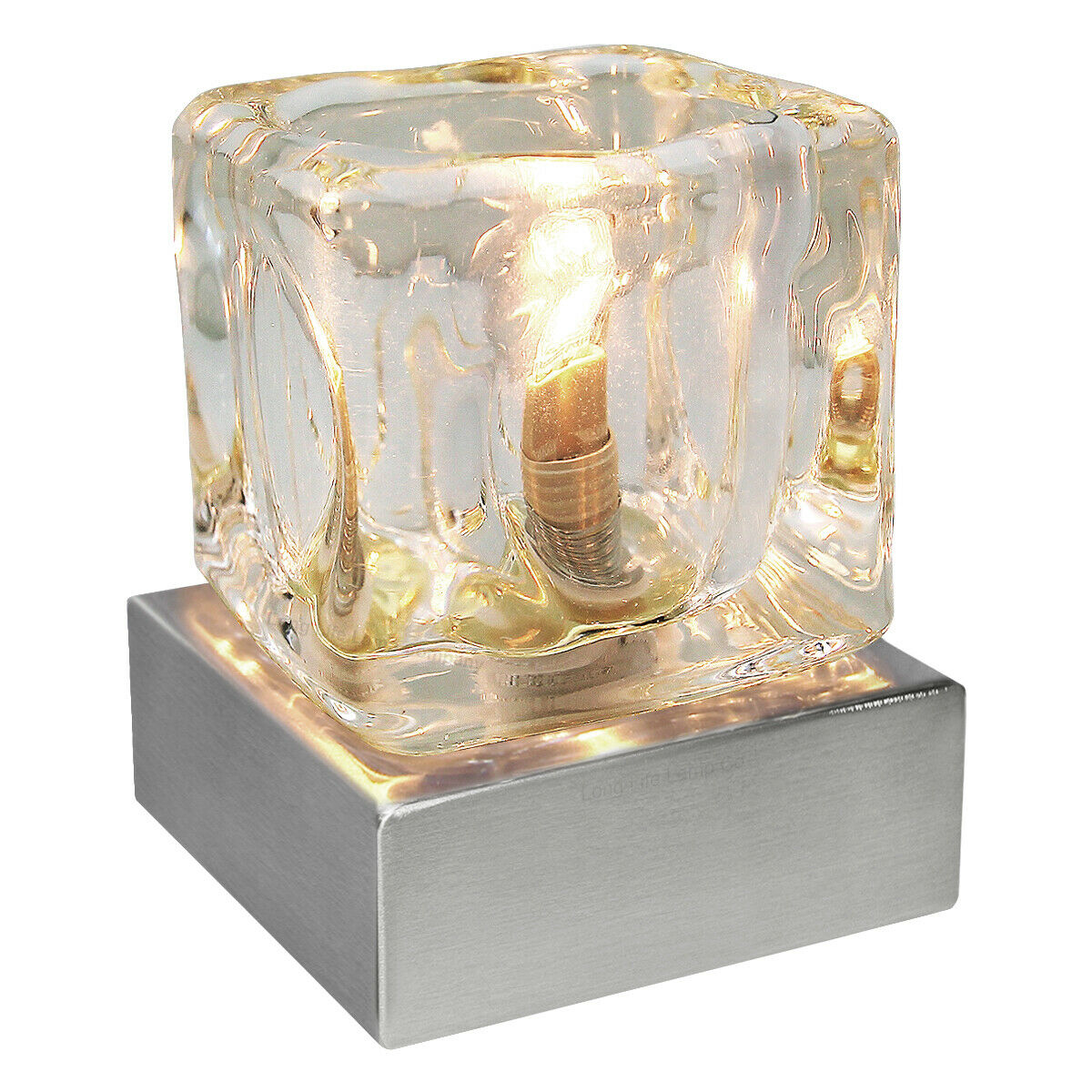 Dimmable Touch Table Light Glass Ice Cube Bedside Study Office Dimmer Lamp