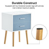 White Bedside Table Side Table 2 Drawers Cabinet Wooden Nightstand Storage Chest