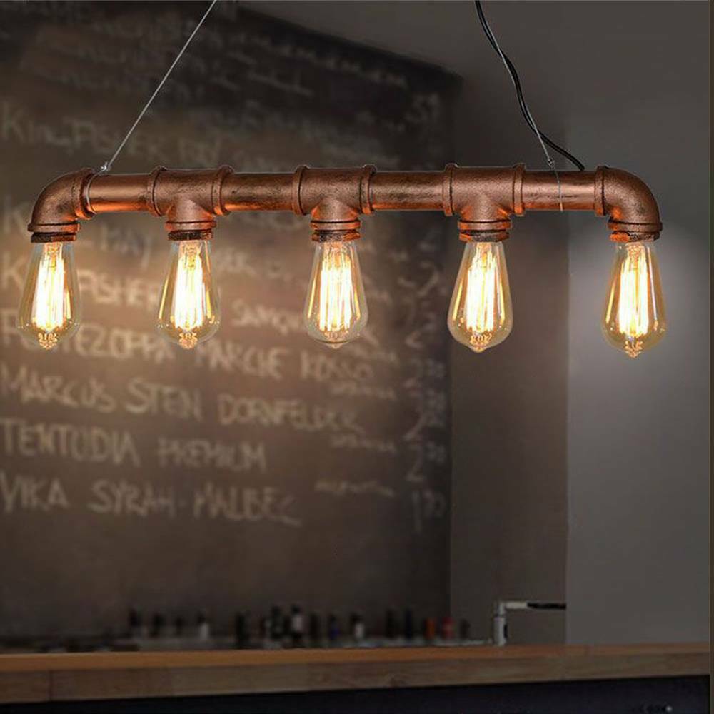 Industrial Vintage Ceiling Lights Metal Pipe Retro Loft Pendant Lamps uk