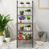 5 Tier Ladder Wall Shelf Storage Display Bookcase Leaning Living Room Metal Wood