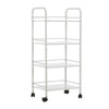 3-4-Tier Home Trolley Kitchen Storage Cart Steel Bars 4 Wheels Rolling Unit