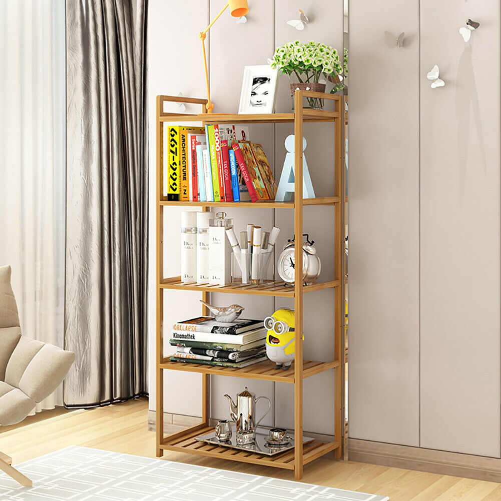 3/4/5 Tier Wooden Storage Shelf Shelving Unit Bookshelf Bookcase Display Stand