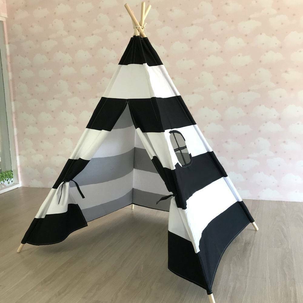 Cotton Canvas Kids Teepee Tent Childrens Wigwam Indoor Outdoor Play House Large