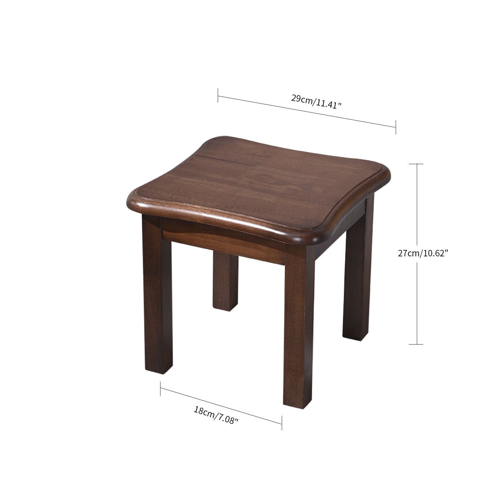 Small Wood Stool Square Footstool Change Shoe Bench Multi-function Step Stool
