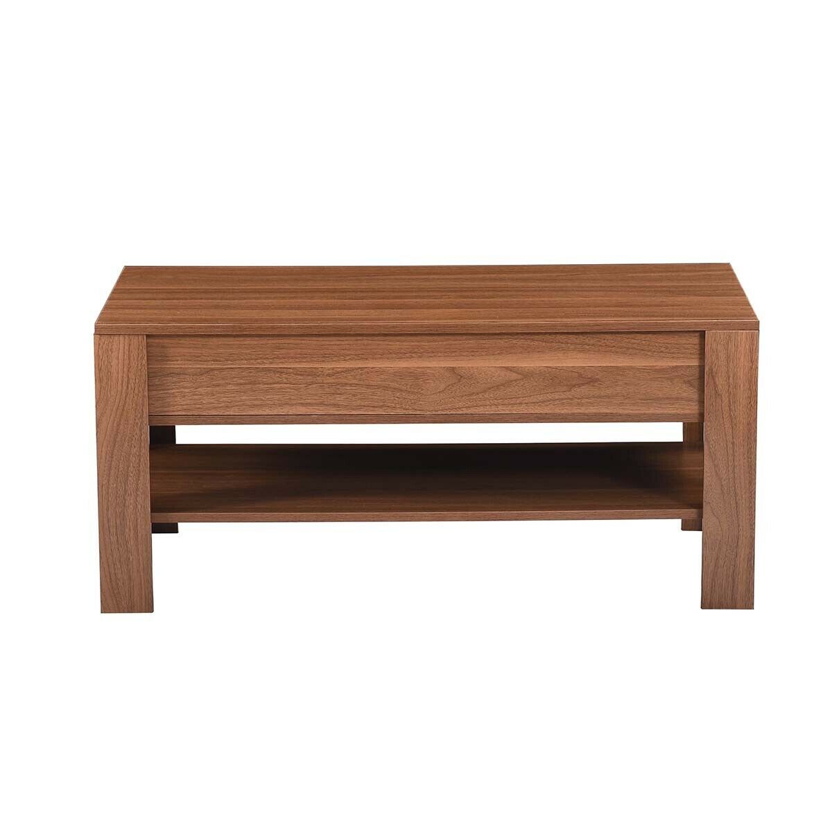 Wood Coffee Table For Living Room with Hidden Storage Lift-Top Table for Home