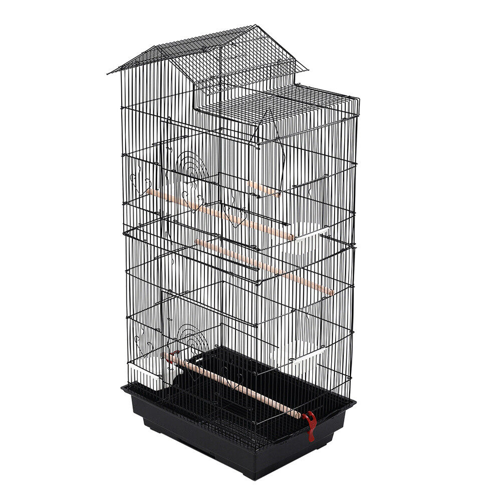 Extra Large Metal Bird Parrot Cage Birdcage for Canary Budgie Cockatiel w/ Stand