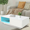 Living Room MDF Tables Modern High Gloss LED Coffee Table with Drawer Storage
