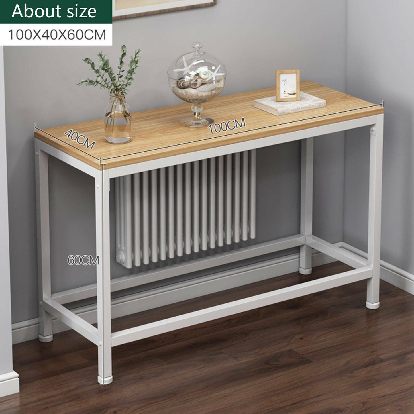End Table Shelf Console Table Side Storage Wooden Hall Desk Living Room Hallway