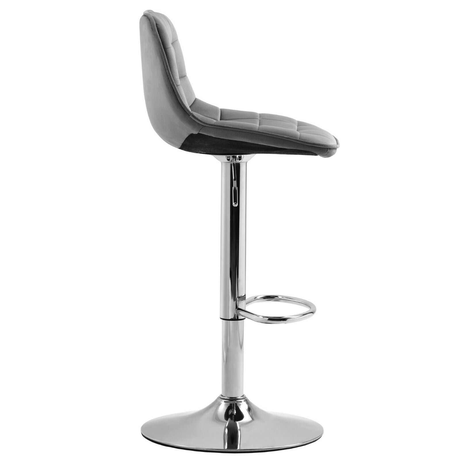 2×Bar Stools Leather / Velvet Chairs Breakfast Chair Swivel Gas Lift Adjustable