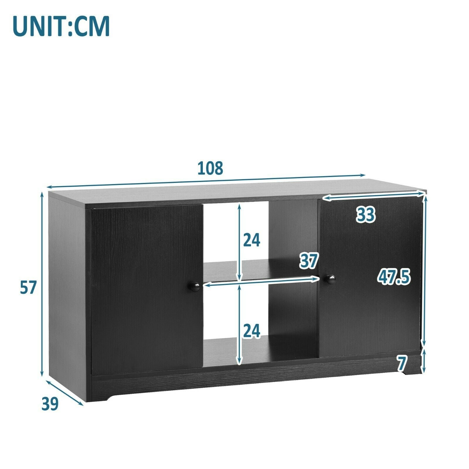 Modern Unit Wooden TV Cabinet Stand Unit Table With Shelves Cupboard Furniture