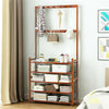 Retro Door Coat Rack Hooks with 5 Tier Shoe Shelves Integrated Storage Furniture