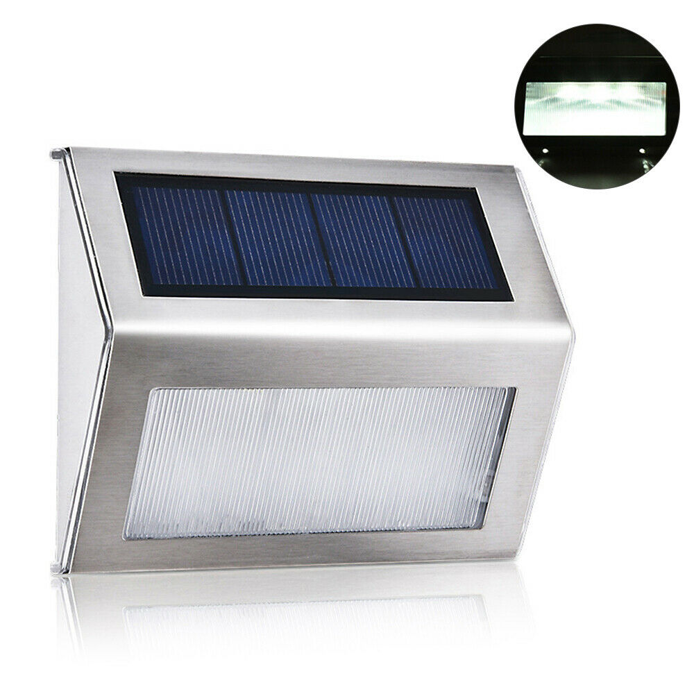 8x Super Bright LED Solar Powered Wall Lights Door Fence Outdoor Garden Lighting