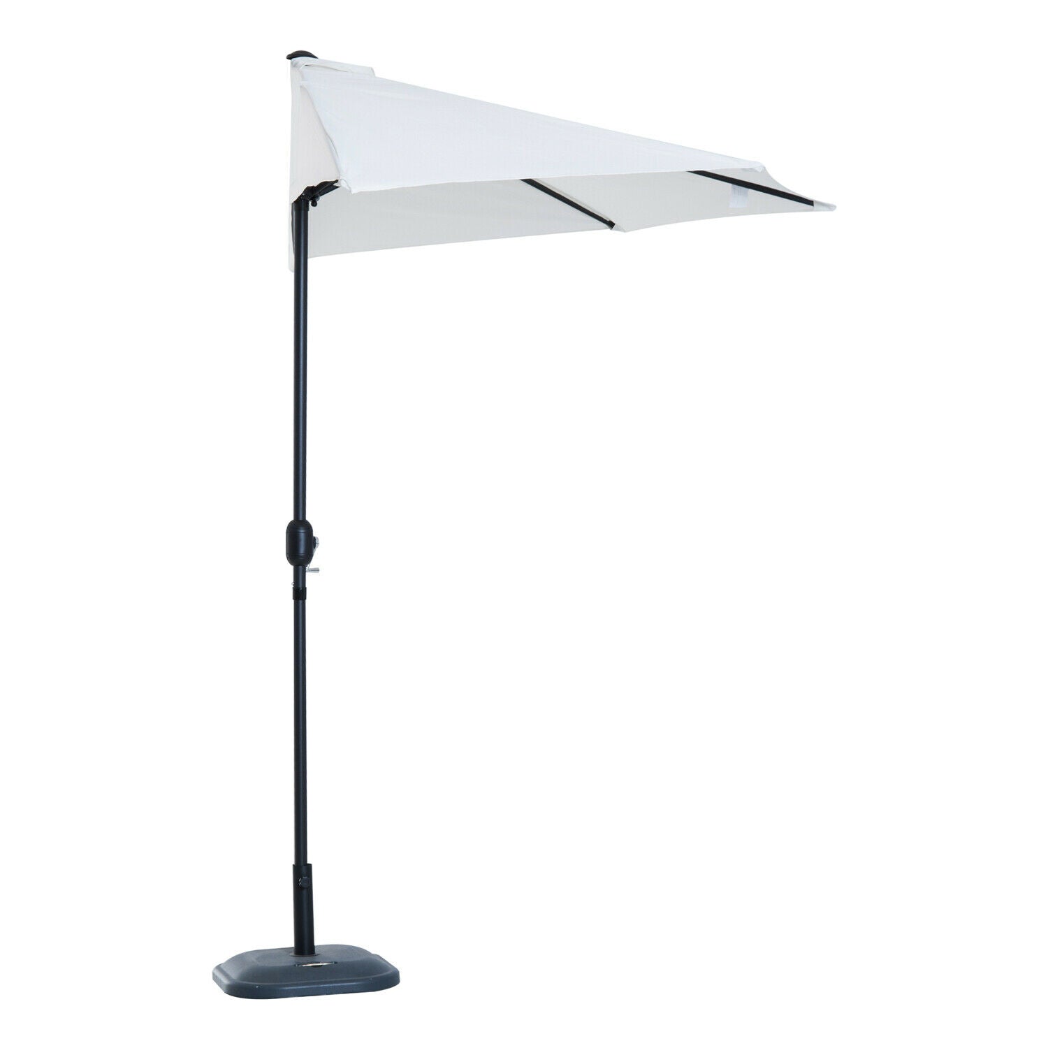 3m Half Round Parasol Garden Outdoor Sun Umbrella Aluminium w/ Crank