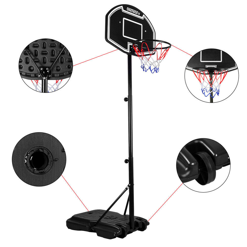 Free Standing Basketball Hoop Net Backboard Stand Set Adjustable Portable Wheels