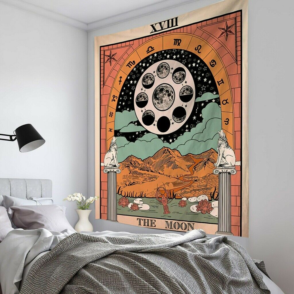 The moon tarot card tapestry sale