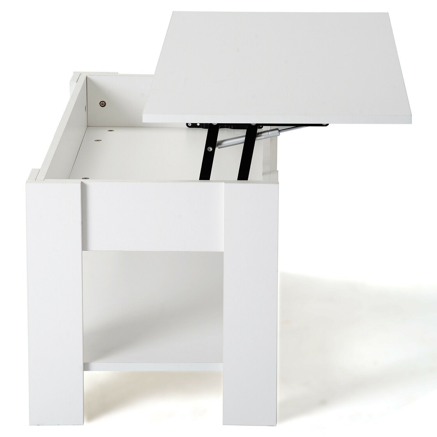 Hydraulic Lift Up Coffee Tea Table End Table with Living Room 100cm Wodden