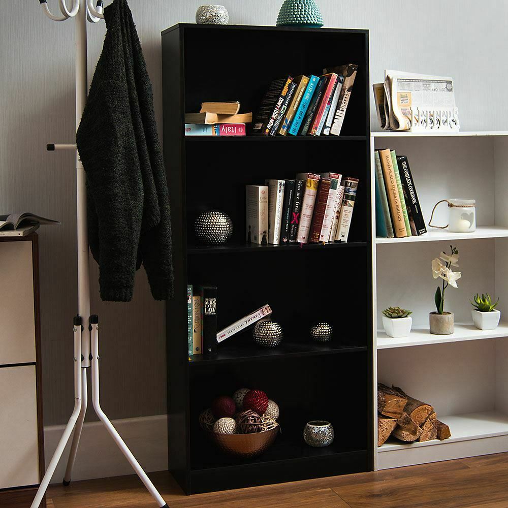 2 3 4 5 Tier Wooden Bookcase Shelving Display Storage Shelf Unit Wood Furniture