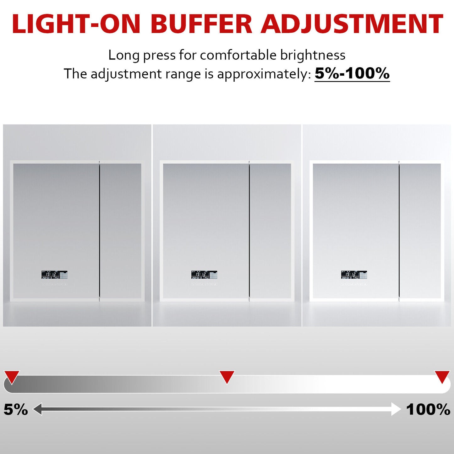LED Bathroom Mirror Cabinet With Bluetooth Socket Demister 3 Color Light 600x630