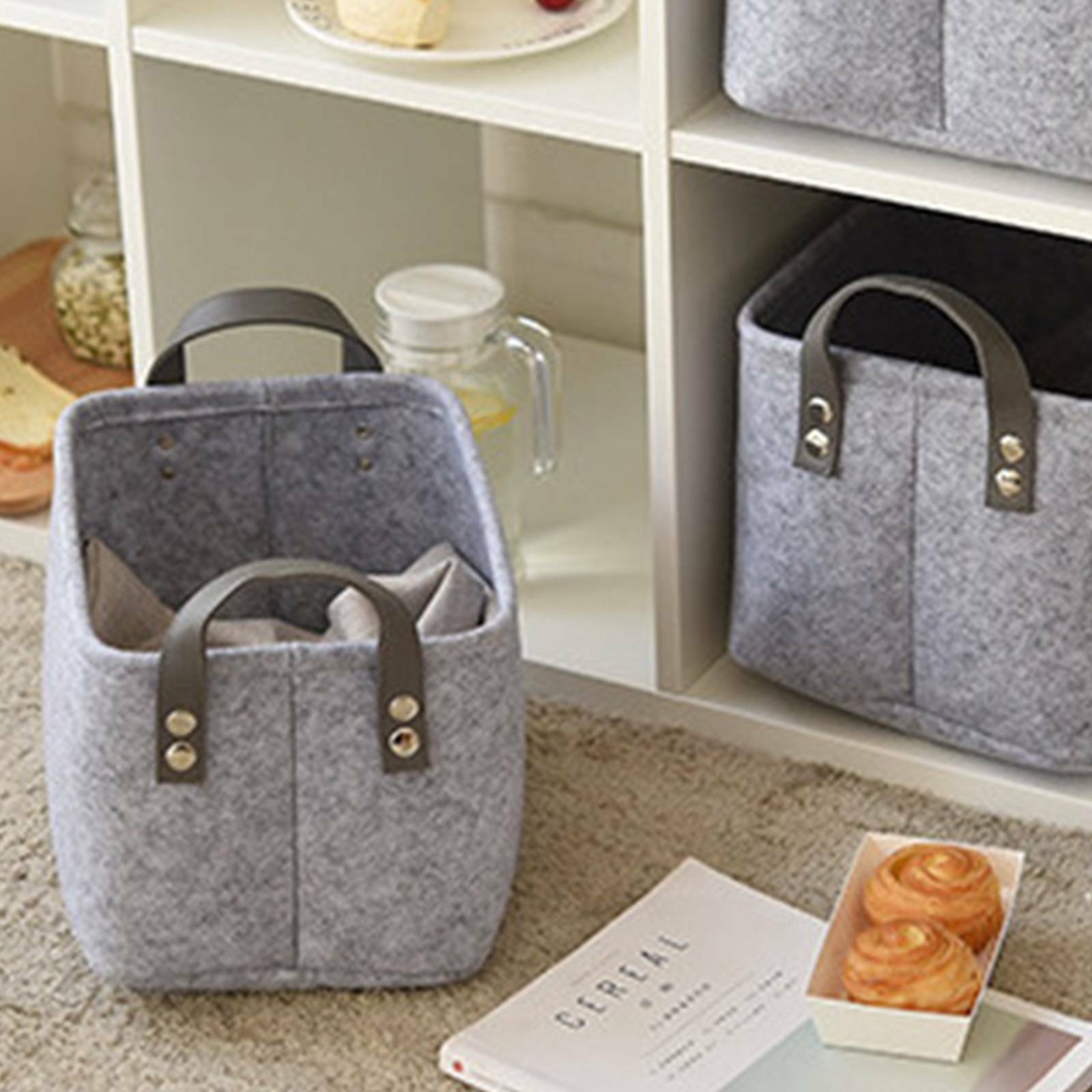 Toys Foldable Felt Storage Box Organiser Container Cosmetic Case Basket Desk UK