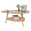 Household Furniture Oval Top Table Living Room Coffee Table Two-story Wooden Leg