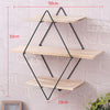 Floating Shelves Metal Wooden Wall Shelf Hanging Decorative Storage Display Rack