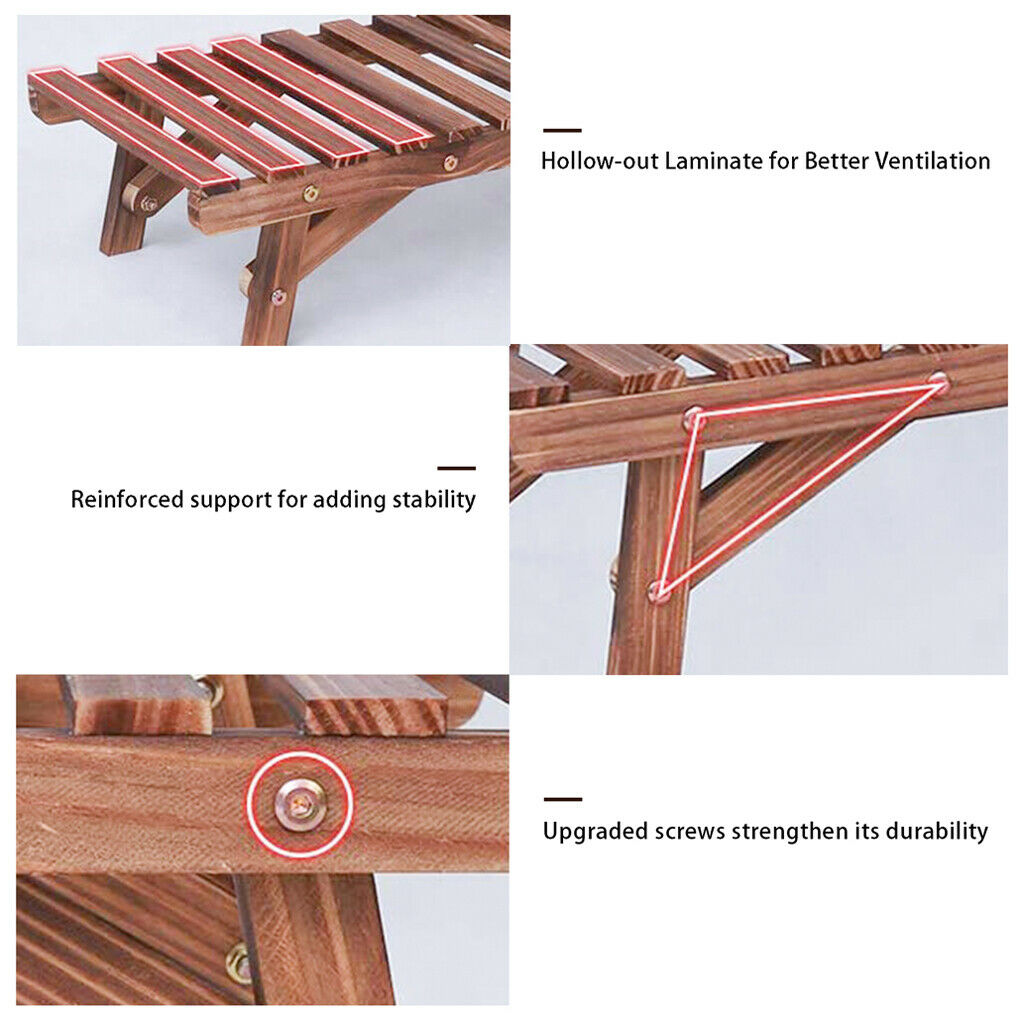 3 Pcs Corner Plant Shelf Rack Ladder Step Heavy Duty Flower Pot Stand Holder