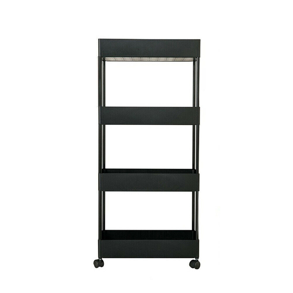 3/4/5 Tier Slim Storage Rack Slide Out Kitchen Bathroom Organizer Trolley Shelf