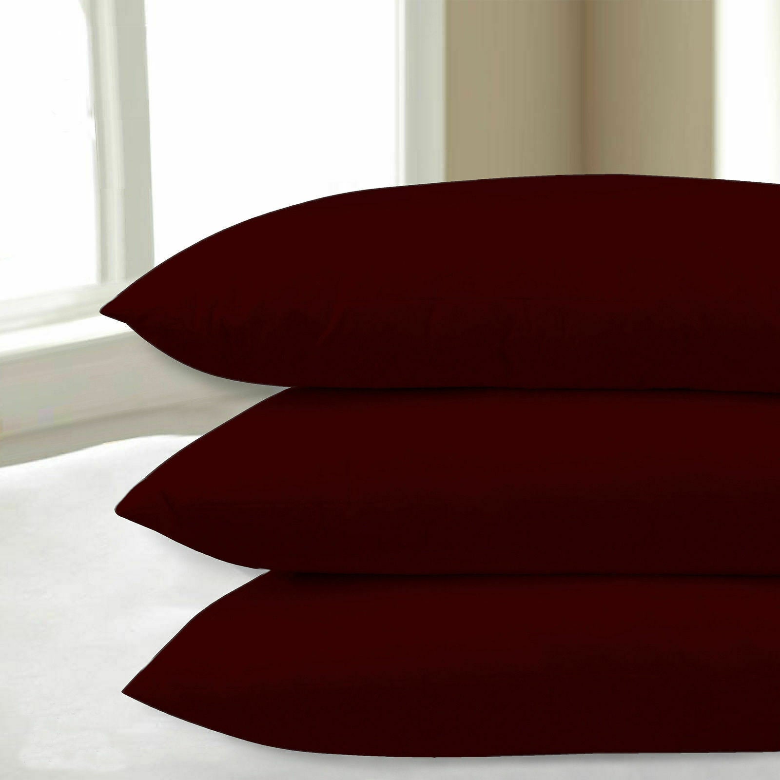 2X Pillow Cases Luxury Fine Poly Cotton Pair Pack Housewife Bedroom Pillow Cover