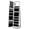 3-in-1 360° Rotating Mirrored Jewelry Cabinet Free Standing Jewelry Armoire