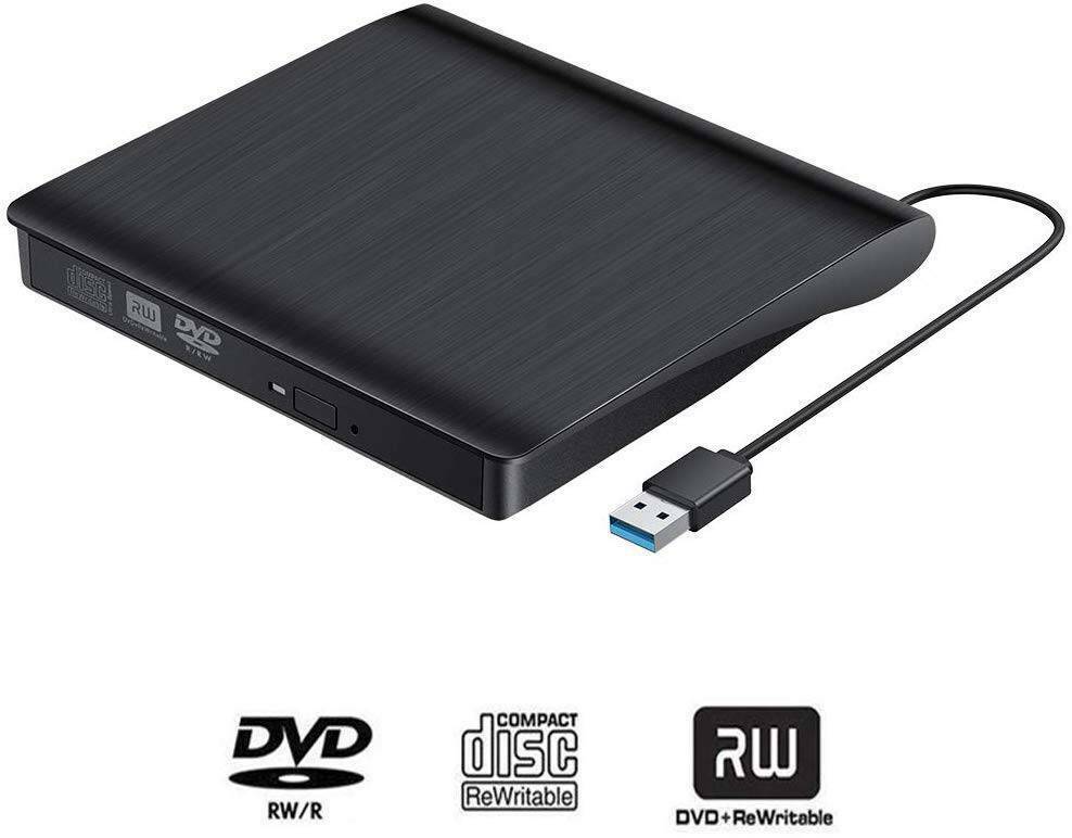 Slim External USB 3.0 DVD RW CD Writer Drive Burner Reader Player For Laptop PC